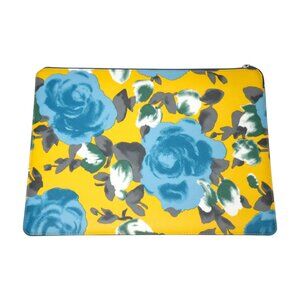 Yellow & Blue Floral Zippered Pouch Coastal Grandma